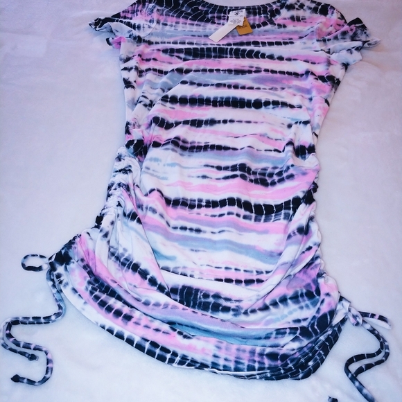 PINK Victoria's Secret Dresses & Skirts - Victoria secret pink tie dye ruched dress side tie NWT M or L Stretch pullover